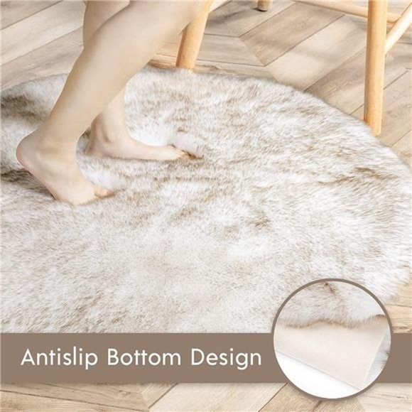 Fluffy Soft Faux Fox Fur Area Rugs for Bedroom Livingroom Kids Room Decor - Picture 6 of 7